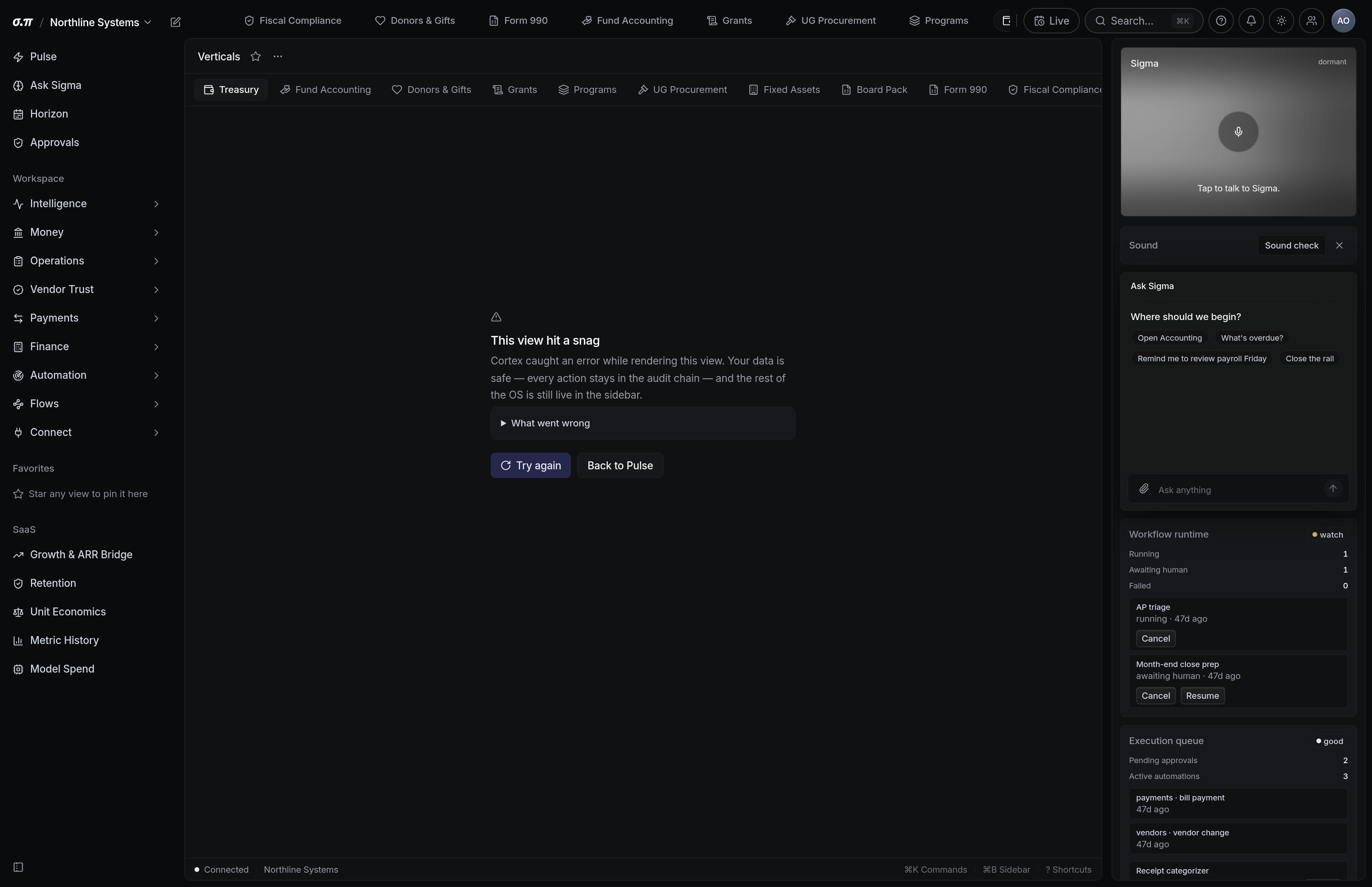 Nonprofit treasury in SigmaPointPi