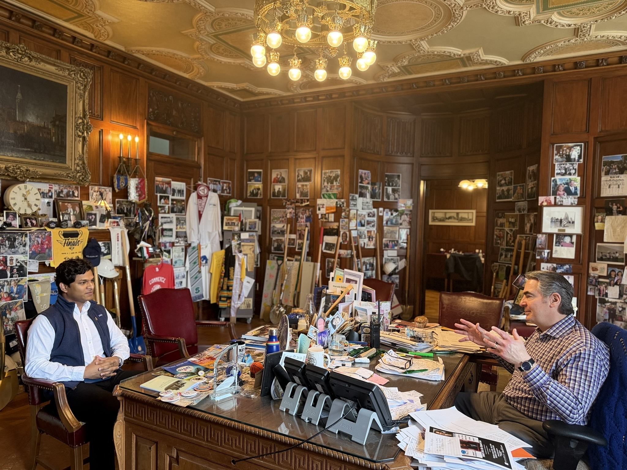 Mayor Domenic J. Sarno meets with SigmaPointPi founder Tofael Hossain